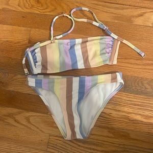 colorful two piece bathing suit